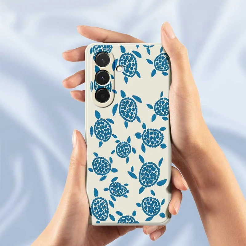 Cover per Samsung Galaxy A36 5G con Motivo Tartaruga Blu, Bordi Dritti, Cover Posteriore in TPU - Beige
