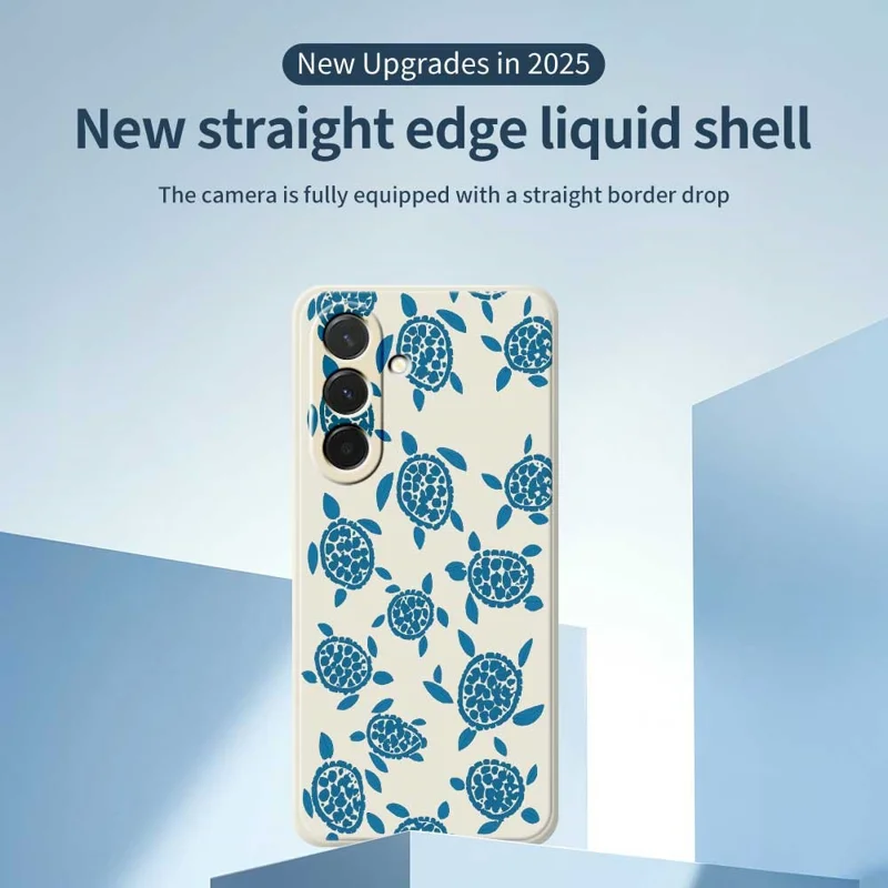 For Samsung Galaxy A36 5G Case Blue Turtle Pattern Printing Straight Edge TPU Phone Back Cover - Purple