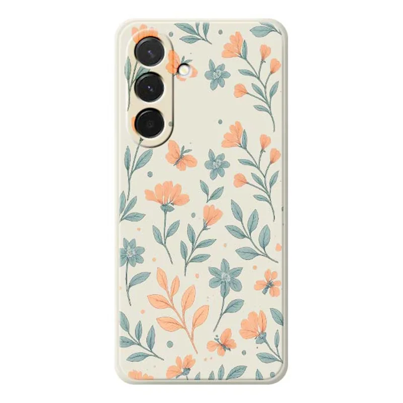 For Samsung Galaxy A36 5G Case Yellow Flowers Pattern Printing Straight Edge TPU Phone Back Cover - Beige