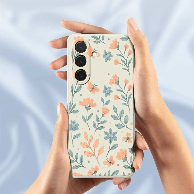 For Samsung Galaxy A36 5G Case Yellow Flowers Pattern Printing Straight Edge TPU Phone Back Cover - Beige