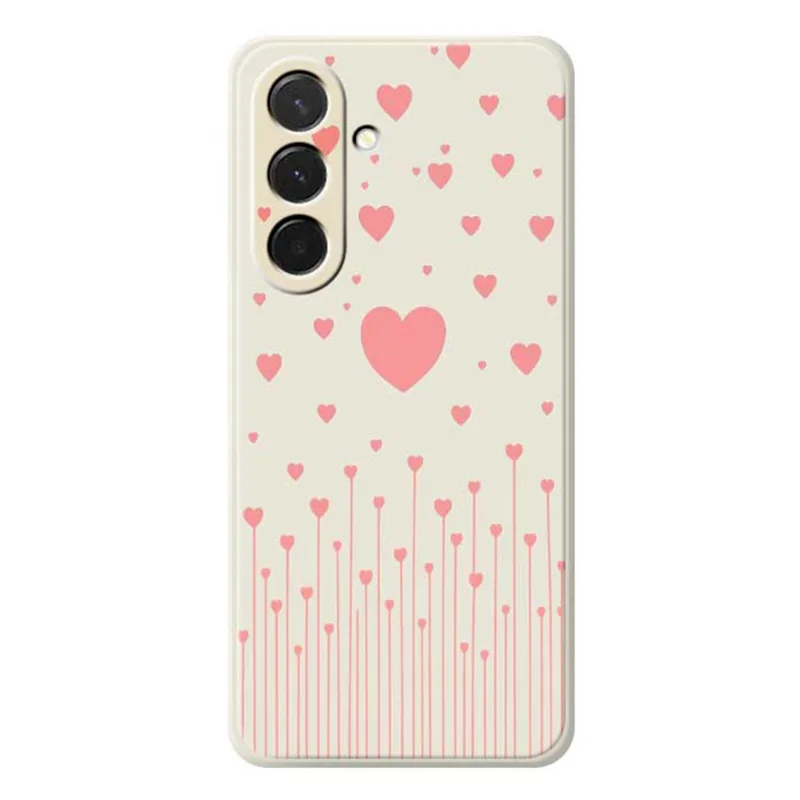 Étui pour Samsung Galaxy A36 5G Motif d'Amour Rose Impression Bord Droit TPU Coque Arrière de Téléphone - Beige