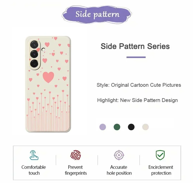 Étui pour Samsung Galaxy A36 5G Motif d'Amour Rose Impression Bord Droit TPU Coque Arrière de Téléphone - Beige