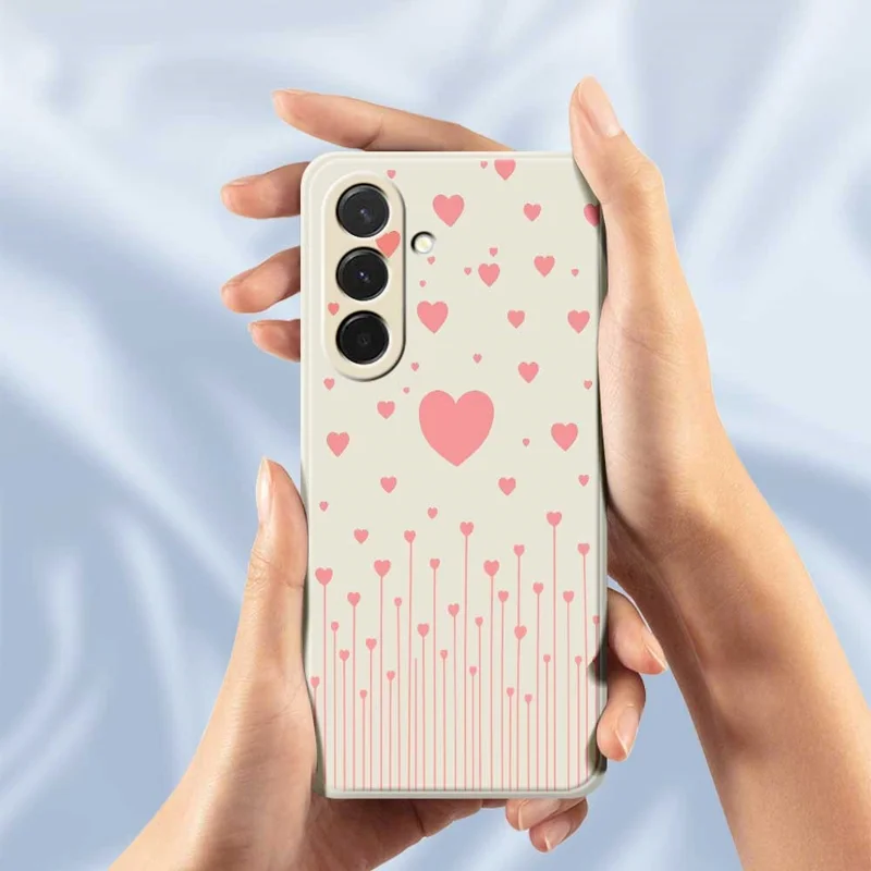 Étui pour Samsung Galaxy A36 5G Motif d'Amour Rose Impression Bord Droit TPU Coque Arrière de Téléphone - Beige