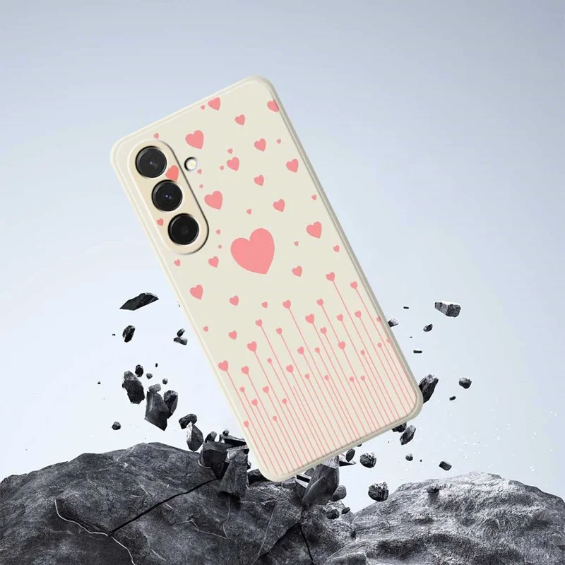 Étui pour Samsung Galaxy A36 5G Motif d'Amour Rose Impression Bord Droit TPU Coque Arrière de Téléphone - Beige