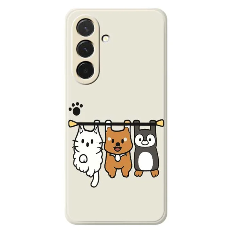 Cover per Samsung Galaxy A36 5G con Stampa di Tre Animali di Peluche - Bordo Dritto TPU Posteriore - Beige