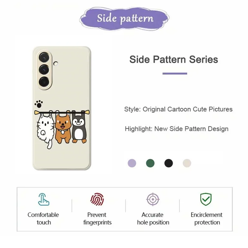 Cover per Samsung Galaxy A36 5G con Stampa di Tre Animali di Peluche - Bordo Dritto TPU Posteriore - Beige