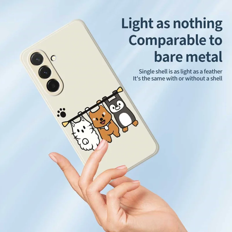 Cover per Samsung Galaxy A36 5G con Stampa di Tre Animali di Peluche - Bordo Dritto TPU Posteriore - Beige