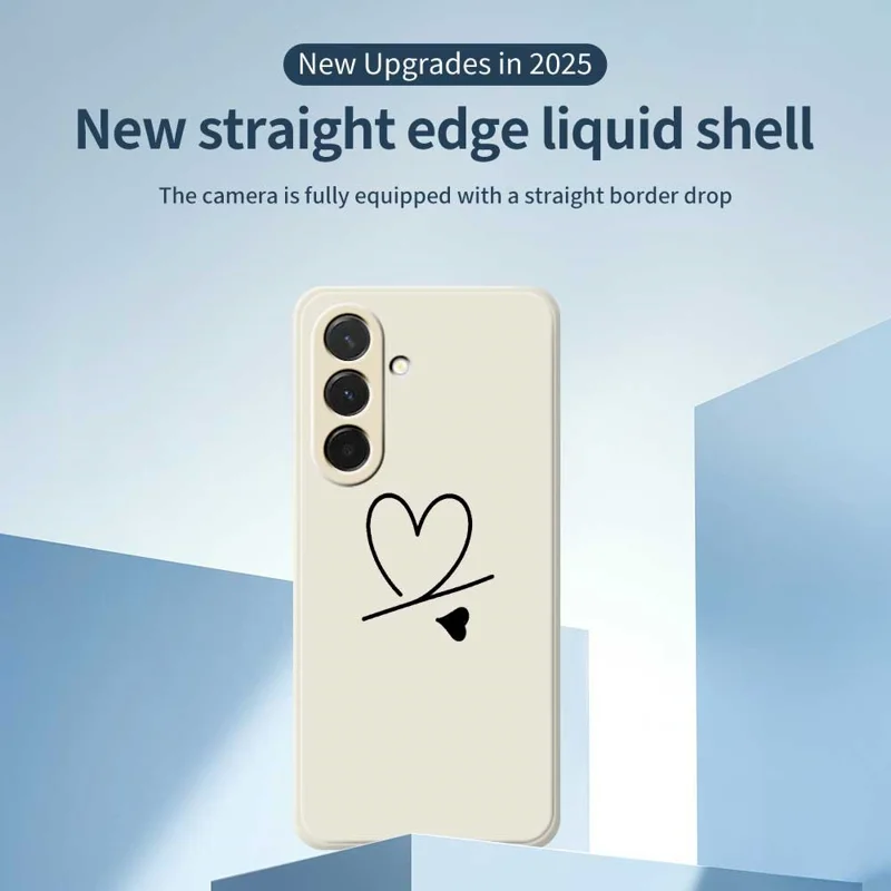 Étui pour Samsung Galaxy A36 5G Noir Motif Amour Impression Bord Droit Coque de Téléphone TPU - Beige