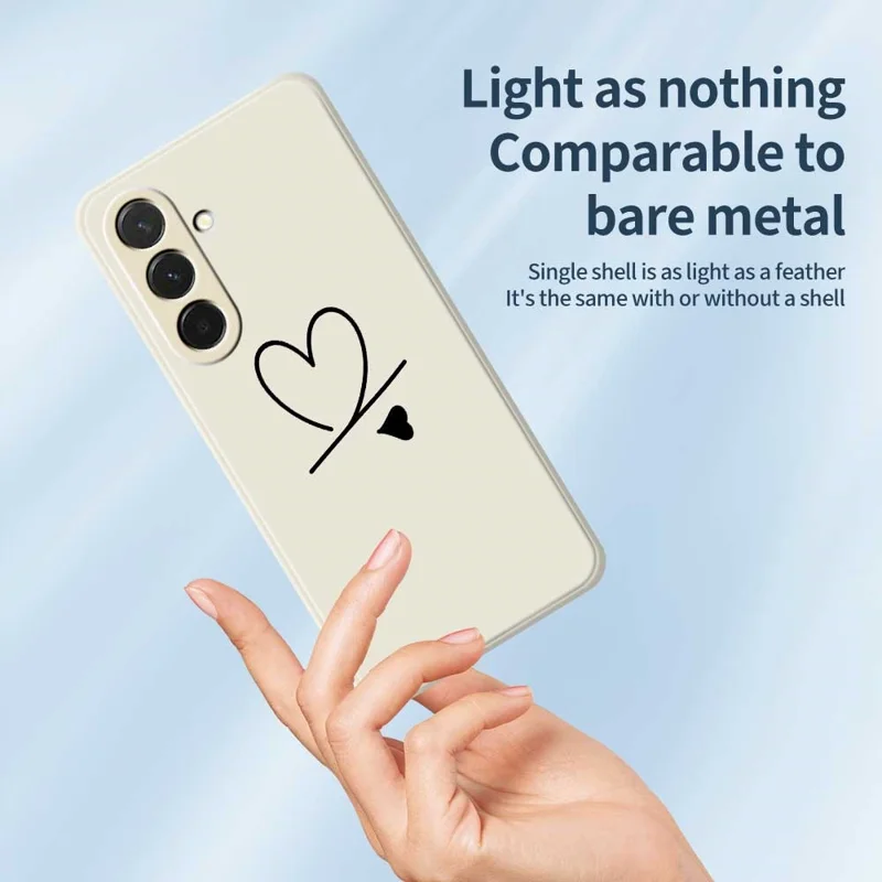 Étui pour Samsung Galaxy A36 5G Noir Motif Amour Impression Bord Droit Coque de Téléphone TPU - Beige