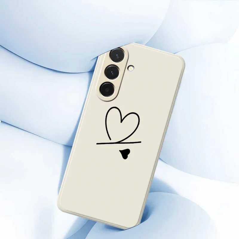 Étui pour Samsung Galaxy A36 5G Noir Motif Amour Impression Bord Droit Coque de Téléphone TPU - Beige