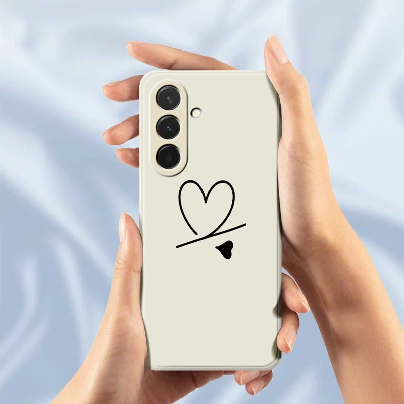 Étui pour Samsung Galaxy A36 5G Noir Motif Amour Impression Bord Droit Coque de Téléphone TPU - Beige