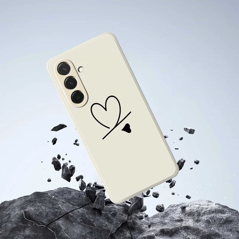Étui pour Samsung Galaxy A36 5G Noir Motif Amour Impression Bord Droit Coque de Téléphone TPU - Beige