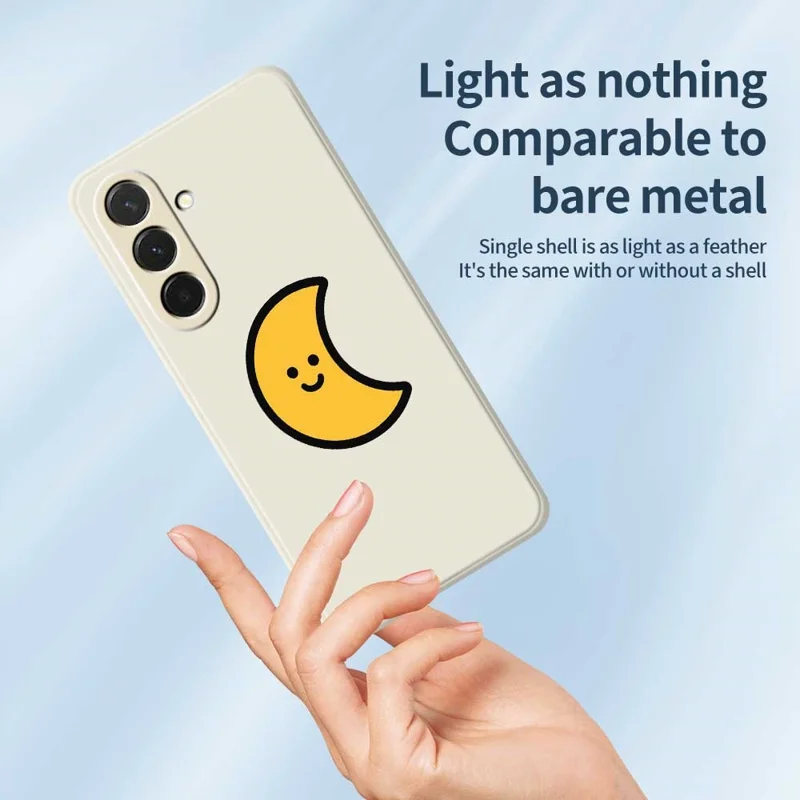 Étui pour Samsung Galaxy A36 5G Motif lune jaune Impression bord droit Coque arrière téléphone TPU - Beige