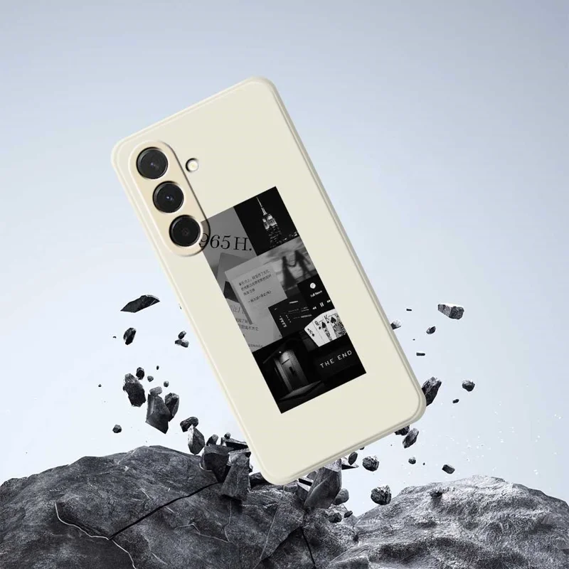 For Samsung Galaxy A36 5G Case Stitching Photos Pattern Printing Straight Edge TPU Phone Back Cover - Beige