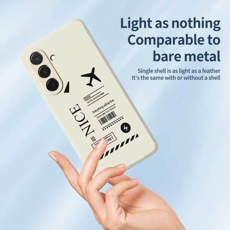 Pour Samsung Galaxy A36 5G Étui Motif de Ticket d'Embarquement Impression Bord Droit TPU Coque Arrière de Téléphone - Beige