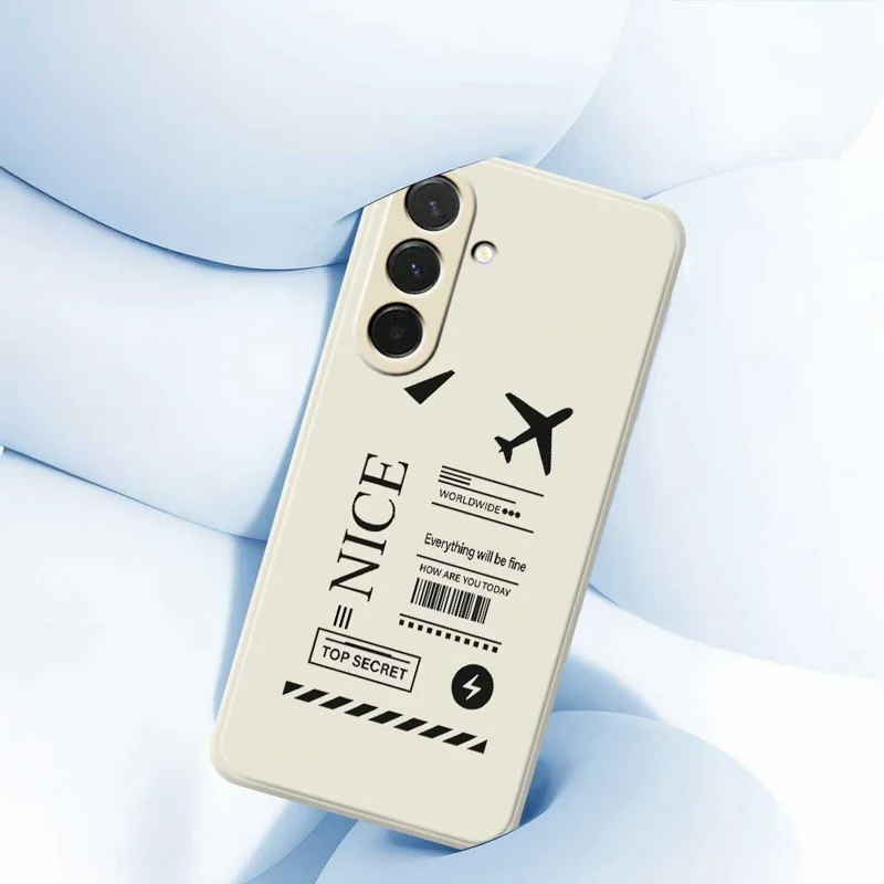 Pour Samsung Galaxy A36 5G Étui Motif de Ticket d'Embarquement Impression Bord Droit TPU Coque Arrière de Téléphone - Beige