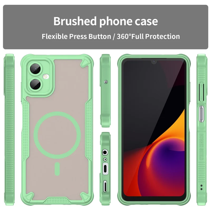Compra a granel Funda para Samsung Galaxy A06 5G Compatible con MagSafe TPU + PC Cubierta Trasera para Teléfono - Verde