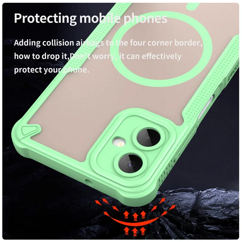 Compra a granel Funda para Samsung Galaxy A06 5G Compatible con MagSafe TPU + PC Cubierta Trasera para Teléfono - Verde