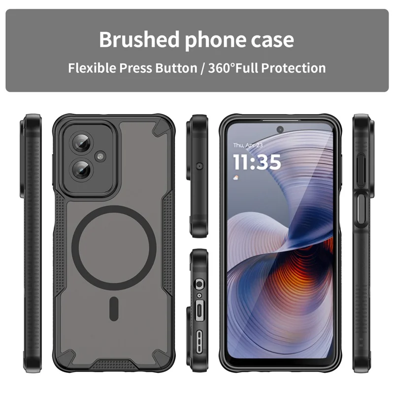 Compra a granel de Funda para Motorola Moto G55 5G Compatible con MagSafe de TPU + PC para Parte Trasera del Teléfono - Negro