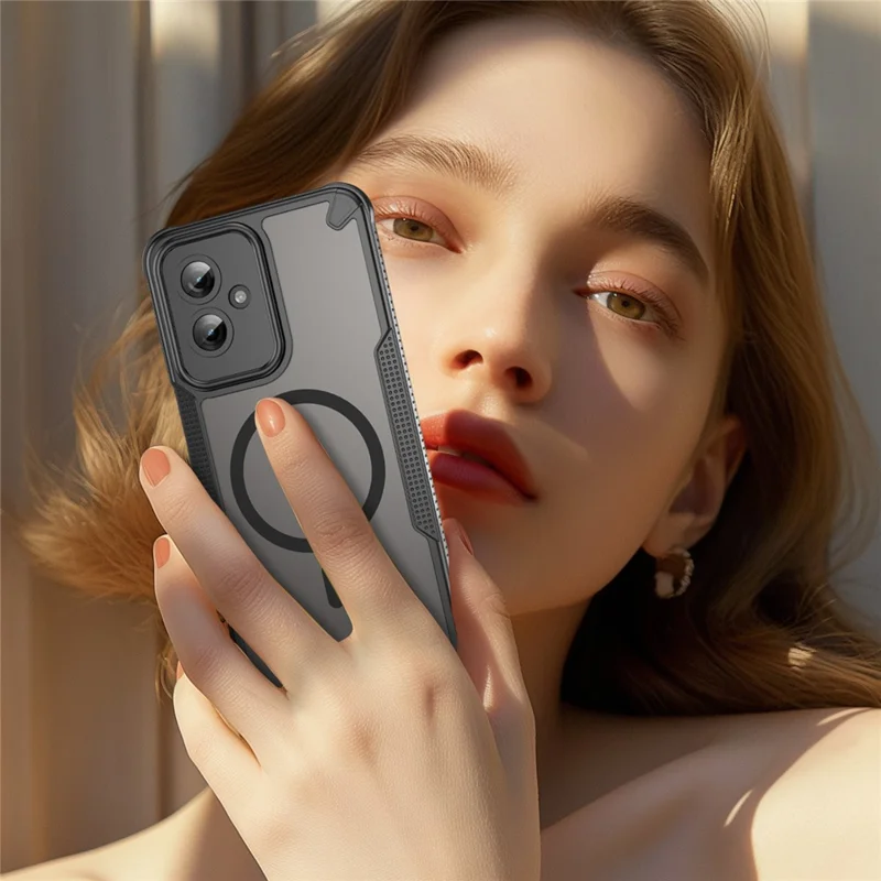 Compra a granel de Funda para Motorola Moto G55 5G Compatible con MagSafe de TPU + PC para Parte Trasera del Teléfono - Negro