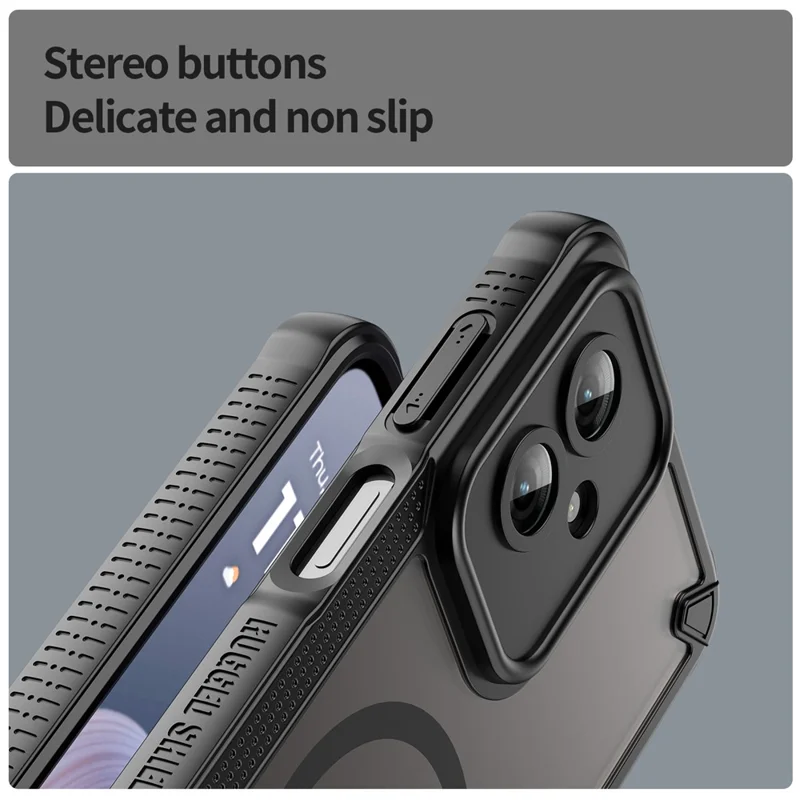 Compra a granel de Funda para Motorola Moto G55 5G Compatible con MagSafe de TPU + PC para Parte Trasera del Teléfono - Negro