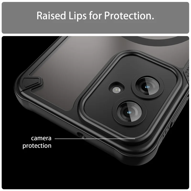 Compra a granel de Funda para Motorola Moto G55 5G Compatible con MagSafe de TPU + PC para Parte Trasera del Teléfono - Negro