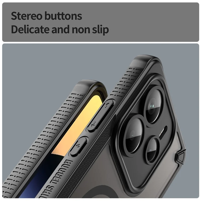 Bulk Purchasing For Xiaomi Redmi Note 14 5G Magnetic Case TPU + PC Phone Back Cover - Black