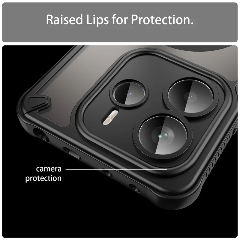 Bulk Purchasing For Xiaomi Redmi Note 14 5G Magnetic Case TPU + PC Phone Back Cover - Black