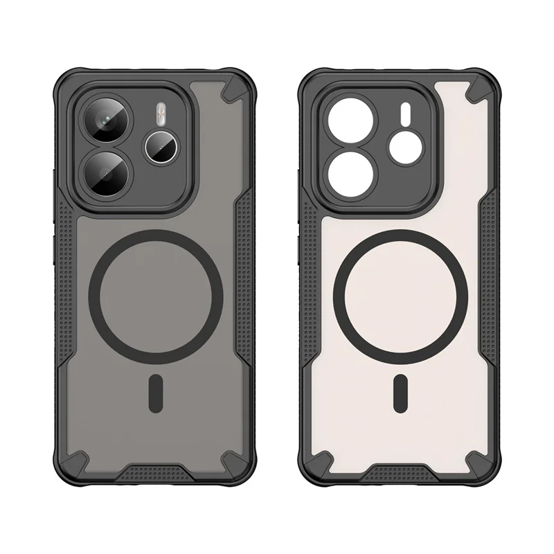 Bulk Purchasing For Xiaomi Redmi Note 14 5G Magnetic Case TPU + PC Phone Back Cover - Black