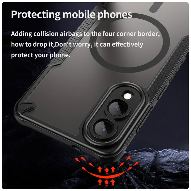 Compra a granel de Funda para Samsung Galaxy S25 Edge Compatible con MagSafe, Carcasa Trasera de Teléfono TPU + PC - Negro