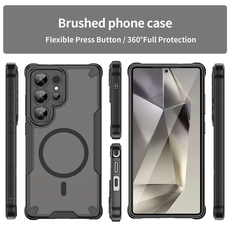 Bulk Purchasing For Samsung Galaxy S25 Ultra Case Compatible with MagSafe TPU + PC Phone Back Cover - Black