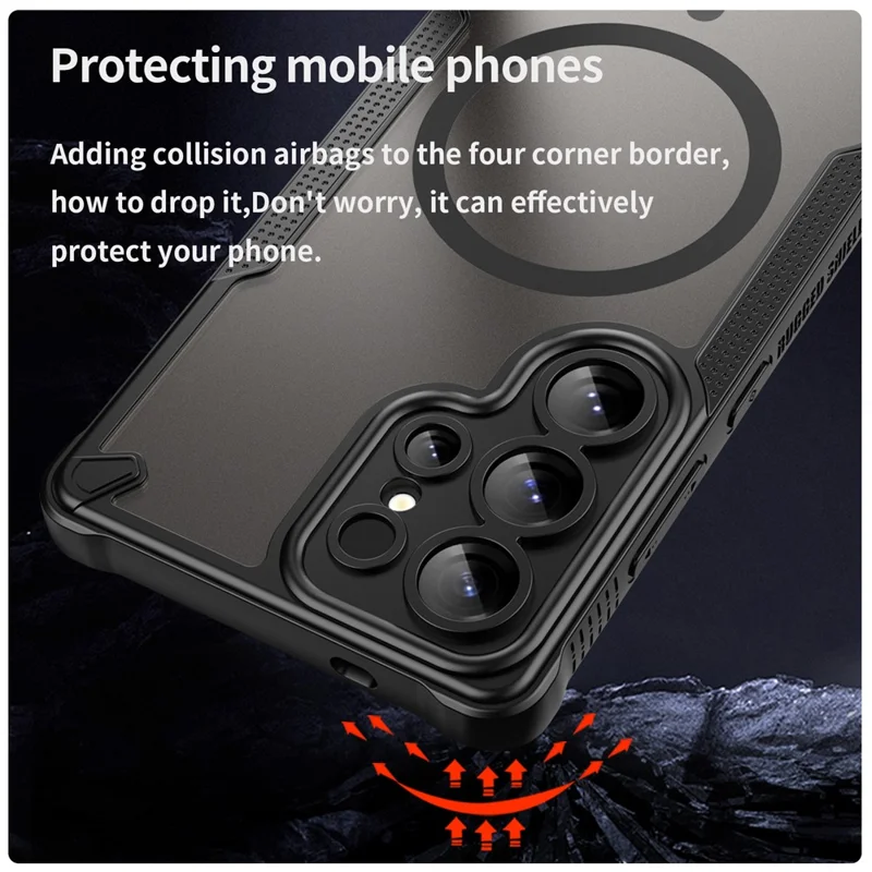Bulk Purchasing For Samsung Galaxy S25 Ultra Case Compatible with MagSafe TPU + PC Phone Back Cover - Black