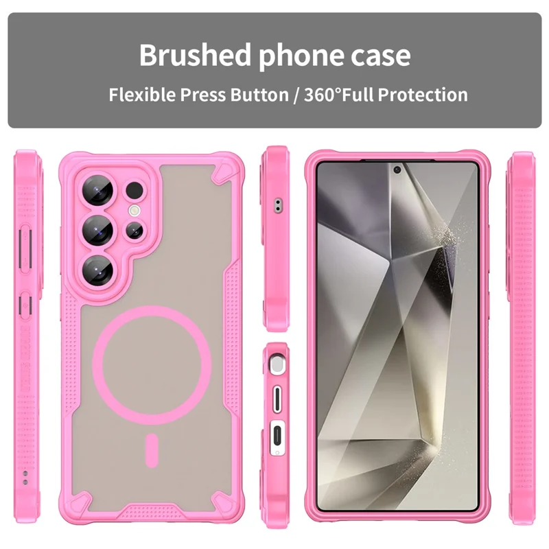 Bulk Purchasing For Samsung Galaxy S25 Ultra Magnetic Case TPU + PC Phone Back Cover - Pink