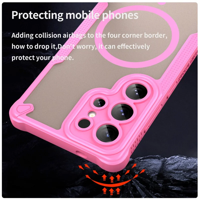 Bulk Purchasing For Samsung Galaxy S25 Ultra Magnetic Case TPU + PC Phone Back Cover - Pink