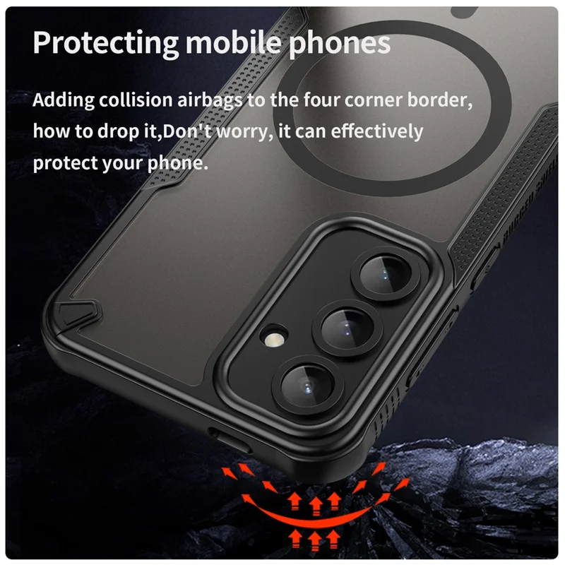 Bulk Purchasing For Samsung Galaxy S24 FE Case Compatible with MagSafe TPU + PC Phone Back Cover - Black