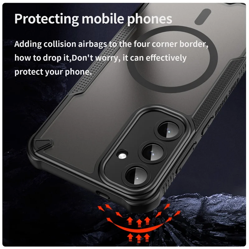Bulk Purchasing For Samsung Galaxy S25+ Case Compatible with MagSafe TPU + PC Phone Back Cover - Black