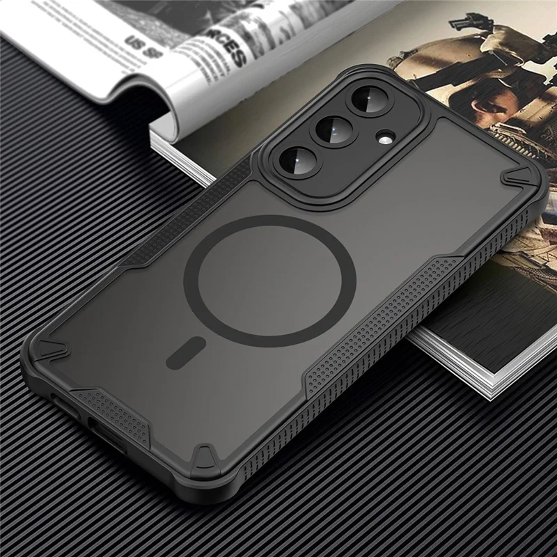 Bulk Purchasing For Samsung Galaxy S25+ Case Compatible with MagSafe TPU + PC Phone Back Cover - Black