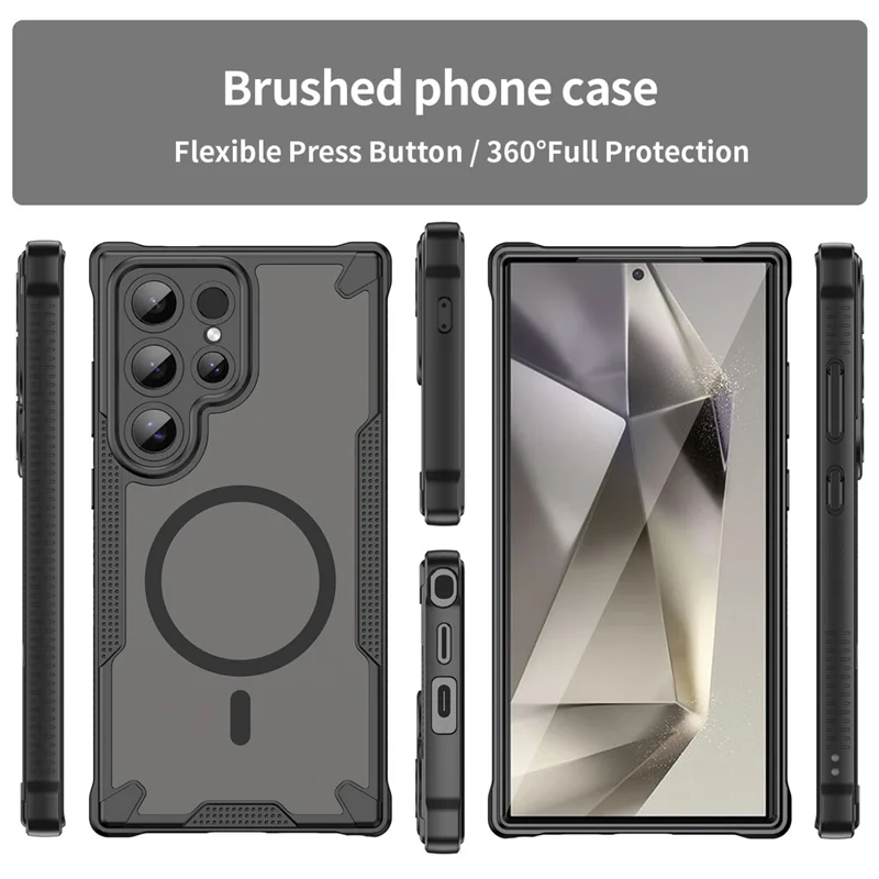 Bulk Purchasing For Samsung Galaxy S24 Ultra Case Compatible with MagSafe TPU + PC Phone Back Cover - Black