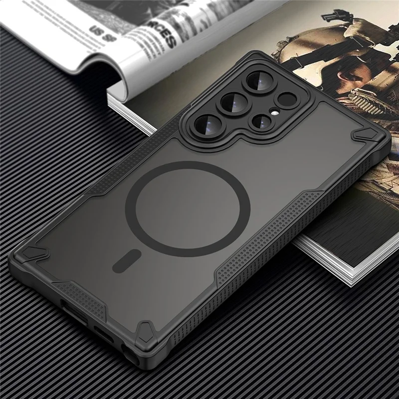 Bulk Purchasing For Samsung Galaxy S24 Ultra Case Compatible with MagSafe TPU + PC Phone Back Cover - Black