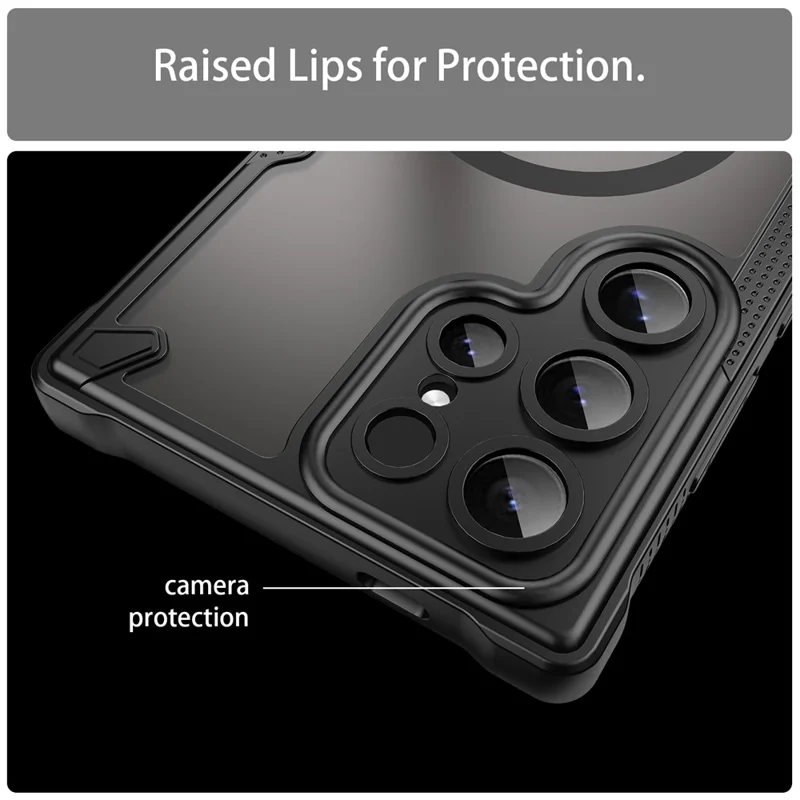 Bulk Purchasing For Samsung Galaxy S24 Ultra Case Compatible with MagSafe TPU + PC Phone Back Cover - Black