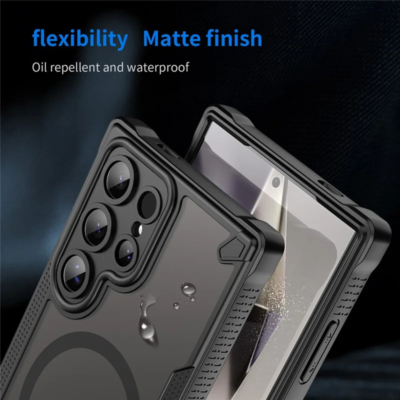 Bulk Purchasing For Samsung Galaxy S24 Ultra Case Compatible with MagSafe TPU + PC Phone Back Cover - Black