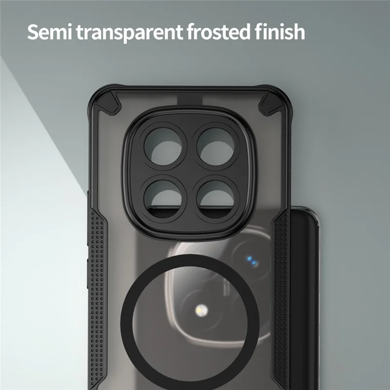Acquisto all'ingrosso per Xiaomi Redmi Note 14 Pro+ 5G Cover Compatibile con MagSafe TPU + PC Custodia Posteriore per Telefono - Nero