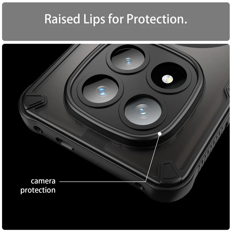 Acquisto all'ingrosso per Xiaomi Redmi Note 14 Pro+ 5G Cover Compatibile con MagSafe TPU + PC Custodia Posteriore per Telefono - Nero