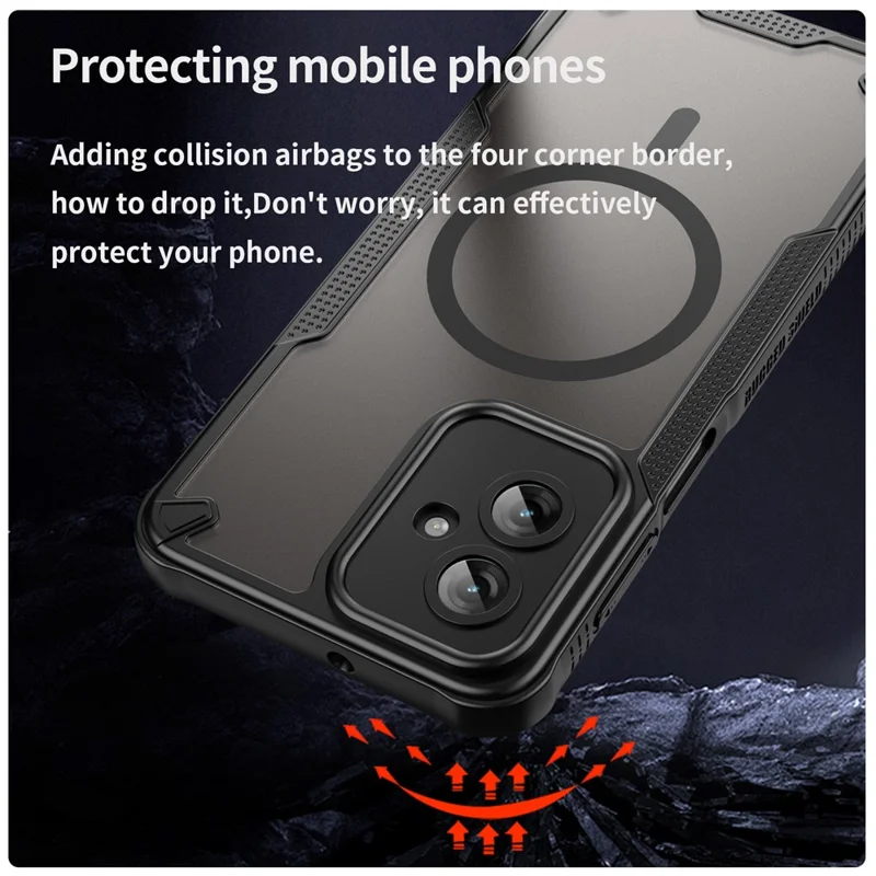 Bulk Purchasing For Motorola Moto G55 5G Magnetic Case TPU + PC Phone Back Cover - Black