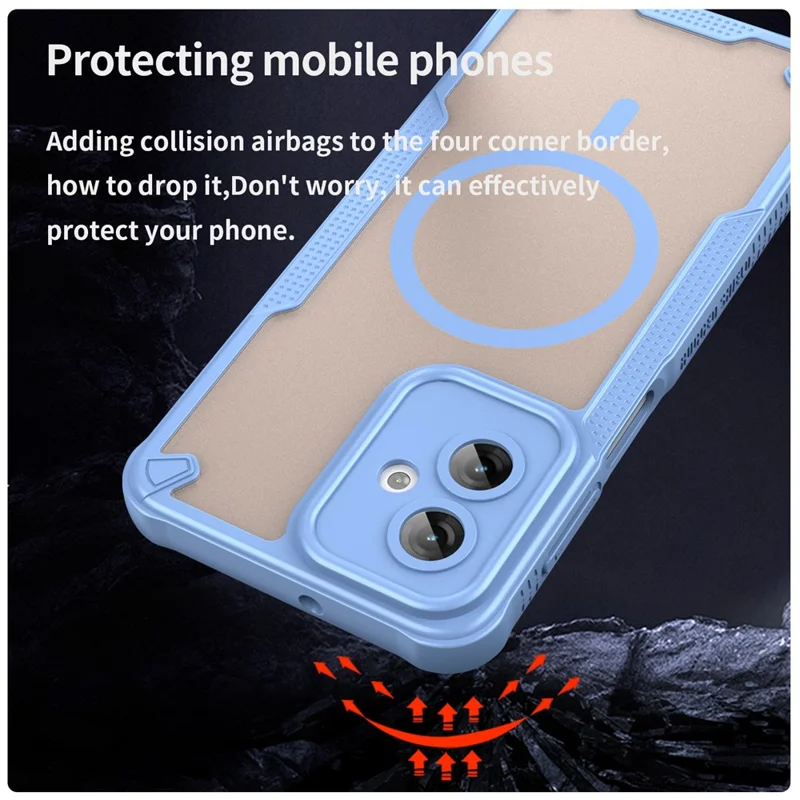 Bulk Purchasing For Motorola Moto G55 5G Magnetic Case TPU + PC Phone Back Cover - Blue