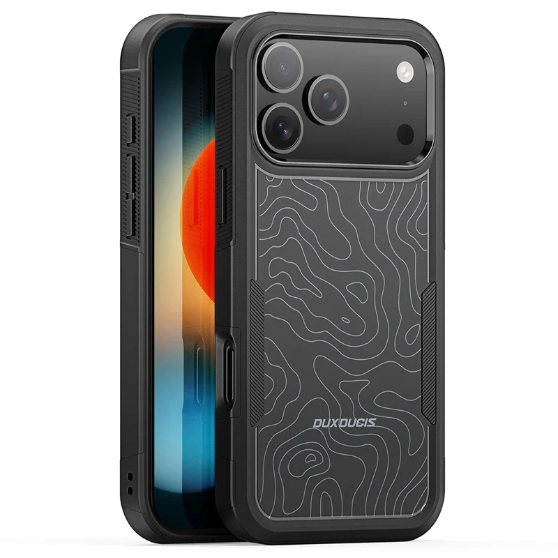 DUX DUCIS SHLD Series For iPhone 17 Pro Max Magnetic Case 10FT Drop Protection PC + TPU Phone Cover - Contour Pattern