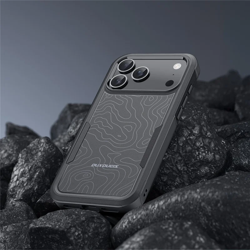 DUX DUCIS SHLD Series For iPhone 17 Pro Max Magnetic Case 10FT Drop Protection PC + TPU Phone Cover - Contour Pattern