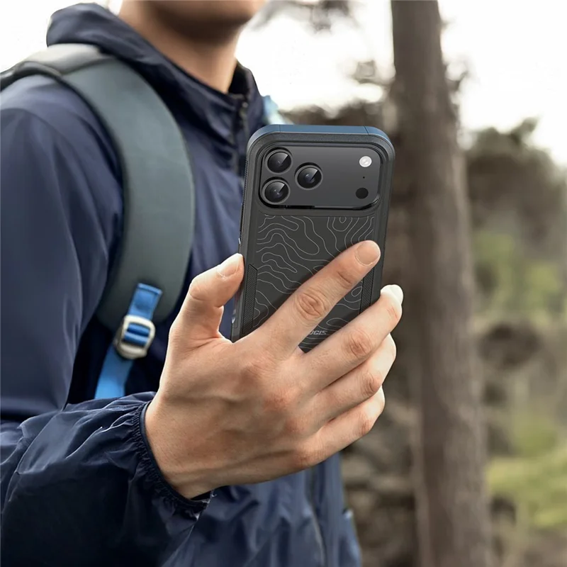 DUX DUCIS SHLD Series For iPhone 17 Pro Max Magnetic Case 10FT Drop Protection PC + TPU Phone Cover - Contour Pattern