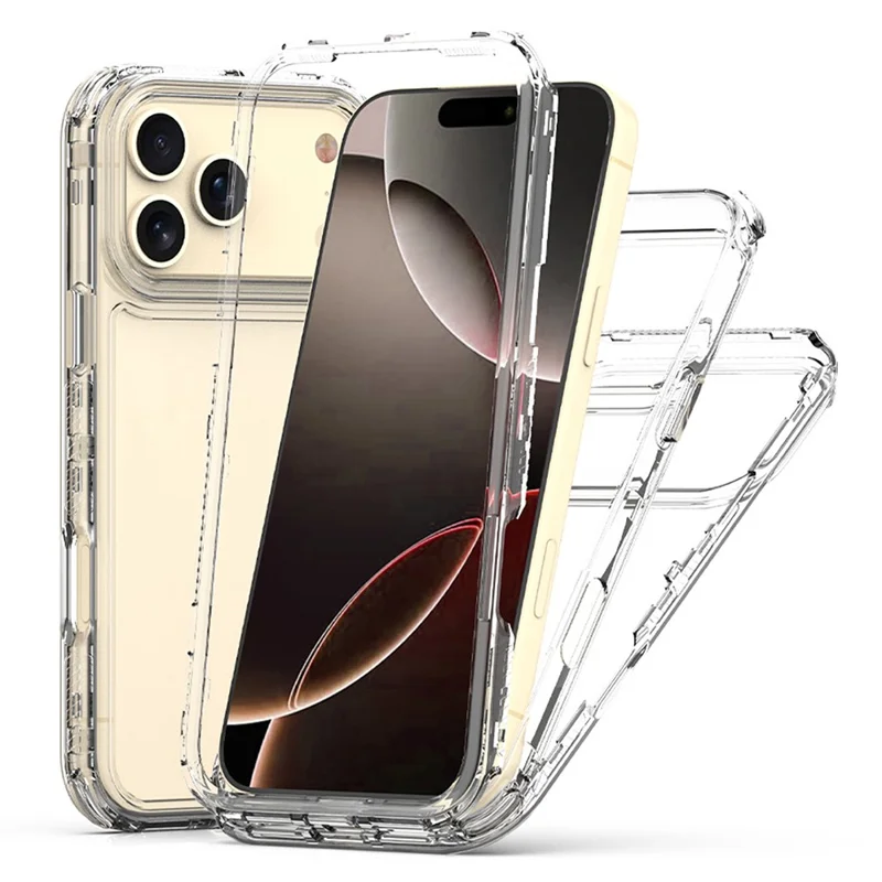 Étui pour iPhone 17 Pro Max Anti-Rayures Acrylique + TPU Coque Transparente de Protection