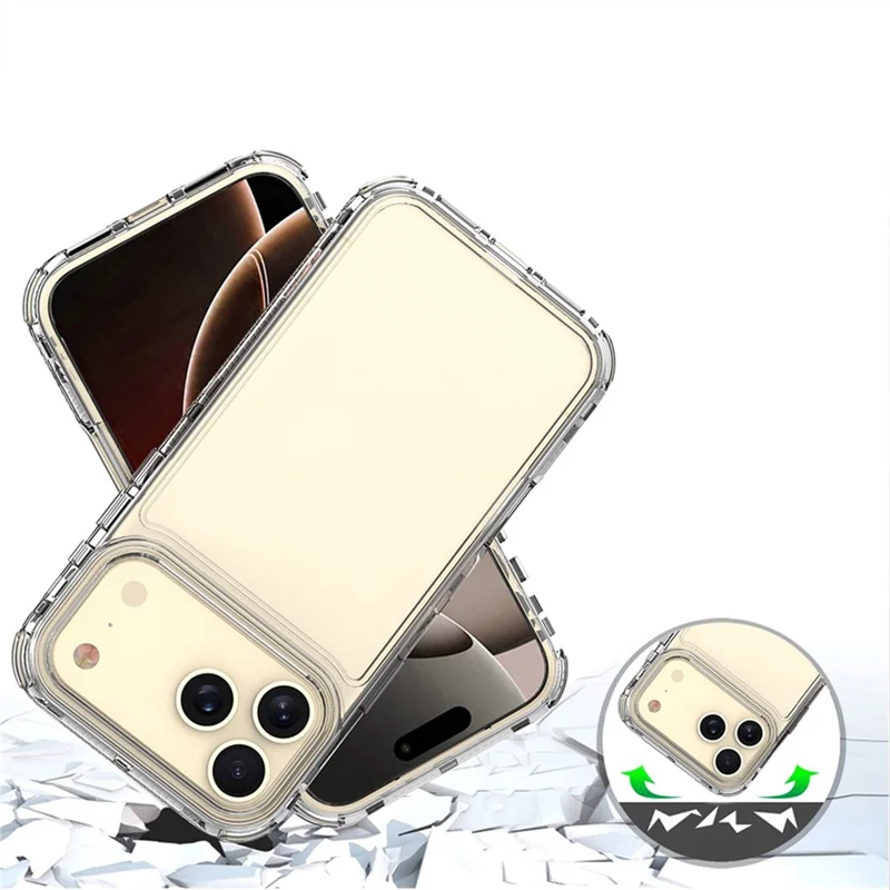 Étui pour iPhone 17 Pro Max Anti-Rayures Acrylique + TPU Coque Transparente de Protection